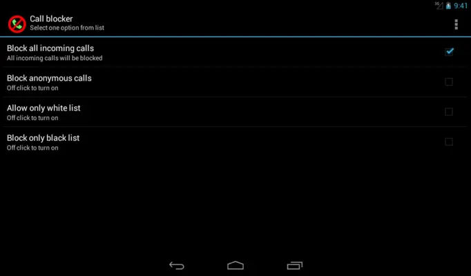 Call blocker android App screenshot 0