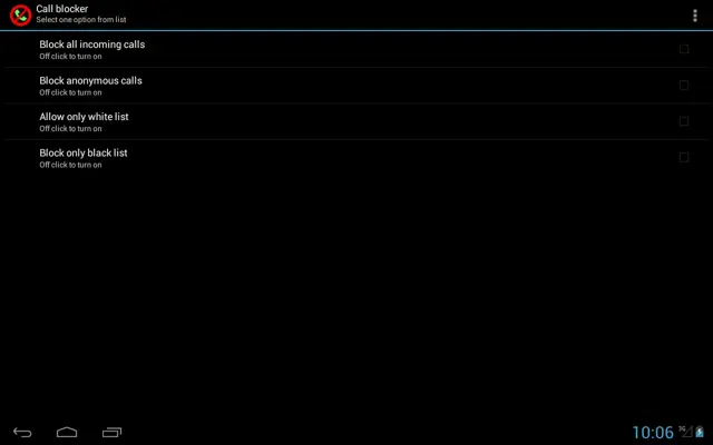 Call blocker android App screenshot 1